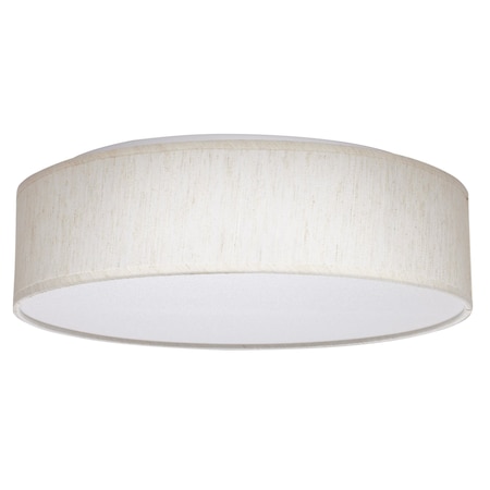 Nuvo 15-Inch CCT Selectable Fabric Drum LED Decor Flsh Mnt Fixture, Beige Fabric Shade, Acrylic Diffuser 62/998